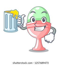 With juice boiled organic chicken egg in cartoon