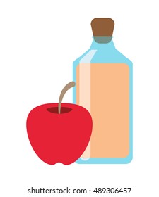 juice bottle and apple icon