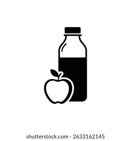 Garrafa de Suco com Ícone de Maçã, Garrafa de Bebida com Design de Fruta