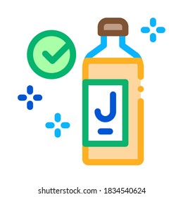 juice bottle approved mark icon vector. juice bottle approved mark sign. color symbol illustration