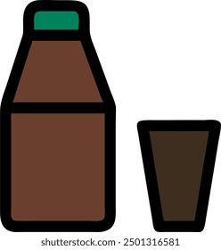 Juice bottle cardboard, icon design