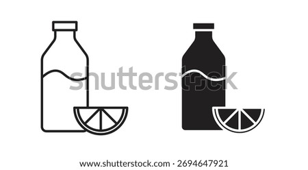 Juice bottle icon concept. Logo symbol for web and mobile. Pixel Perfect.