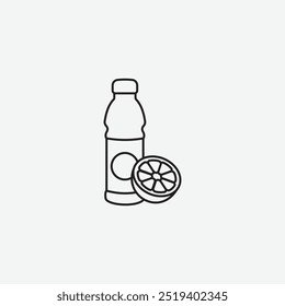 Juice bottle icon isolated on white background