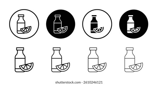 Juice bottle icon Logo symbol sign set