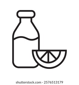 Juice bottle icon Outline vector for web ui