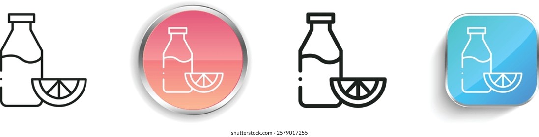 juice bottle icon. Thin Linear, Regular and Button Style Design Isolated On White Background