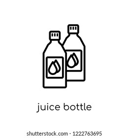 juice bottle icon. Trendy modern flat linear vector juice bottle icon on white background from thin line Drinks collection, outline vector illustration