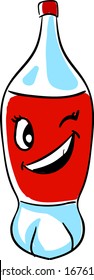 Juice bottle, illustration, vector on white background.