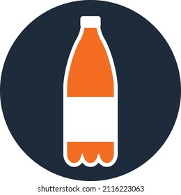Botella de jugo, ilustración, vector sobre fondo blanco.