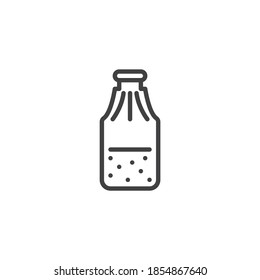 Juice bottle line icon. linear style sign for mobile concept and web design. Bottle of water outline vector icon. Symbol, logo illustration. Vector graphics