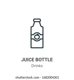 Juice bottle outline vector icon. Thin line black juice bottle icon, flat vector simple element illustration from editable drinks concept isolated stroke on white background