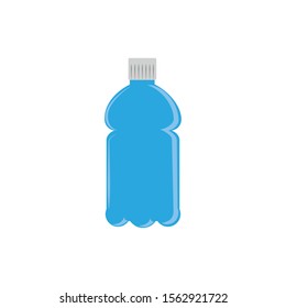 juice bottle plastic flat icon blue vector illustration