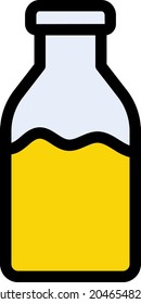 icono de la línea vectorial del frasco de jugo