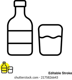 Juice Bottle Vector Line Icon