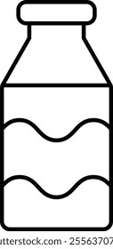 Juice Bottle Vector Line Icon Design