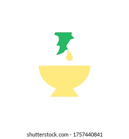 Juice bowl aloe vera icon. Simple color vector elements of healing plant icons for ui and ux, website or mobile application