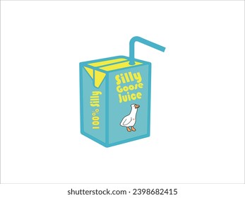 Juice Box Cartoon Vector Icon Illustration,Cute kawai duck juice box design