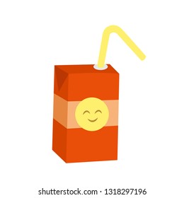 Juice Box With Face Emoji Vector