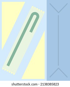 Juice box icon. Drink in paper package with plastic straw