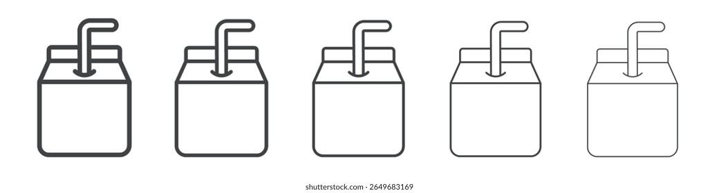 juice box icon flat thin illustration symbol