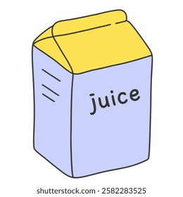 A juice box, ideal for beverages, drinks, and snack related themes.