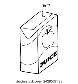 juice box illustration sketch outline vector	