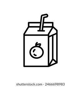 juice box, line icon, isolated background