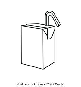 Juice box line icon vector beverage symbol