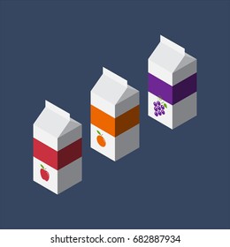 Juice box packing, vector, illustration.