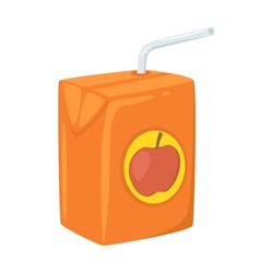 Juice Box Sign Emoji Icon Illustration. Drink Vector Symbol Emoticon Design Clip Art Sign Comic Style.