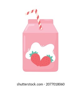 juice box with straw icon flat