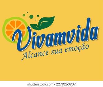 Juice brand logo blue text color concept