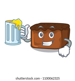 With juice brownies mascot cartoon style