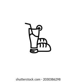 Juice and bun burger icon vector
