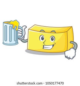 With juice butter mascot cartoon style