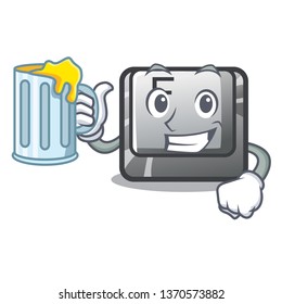 With juice button F installed on cartoon computer