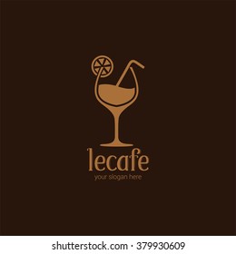 Juice Cafe icon & logo. Healthy food logo design concept.