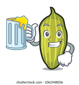 Juice cardamom mascot cartoon style