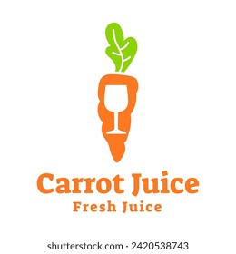 Juice carrot logo, fresh carrot drink logo design vector template isolated on white background.