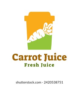 Juice carrot logo, fresh carrot drink logo design vector template isolated on white background.