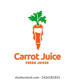 Juice carrot logo, fresh carrot drink logo design vector template isolated on white background.