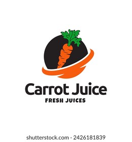 Juice carrot logo, fresh carrot drink logo design vector template isolated on white background.