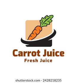 Juice carrot logo, fresh carrot drink logo design vector template isolated on white background.