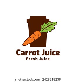 Juice carrot logo, fresh carrot drink logo design vector template isolated on white background.