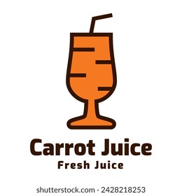 Juice carrot logo, fresh carrot drink logo design vector template isolated on white background.