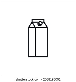 Juice in a carton simple line vector icon.