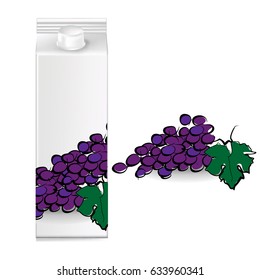 juice cartons, grapes, vector