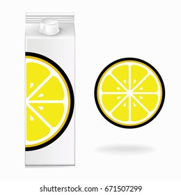 juice cartons, Lemon, vector