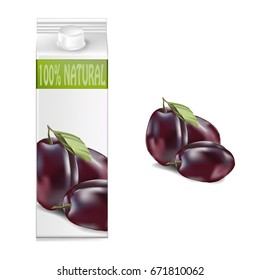 juice cartons, plum, vector, natural