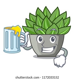 With juice cartoon echeveria cactus plant at winter